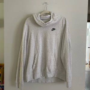 nike cowl neck hoodie light grey